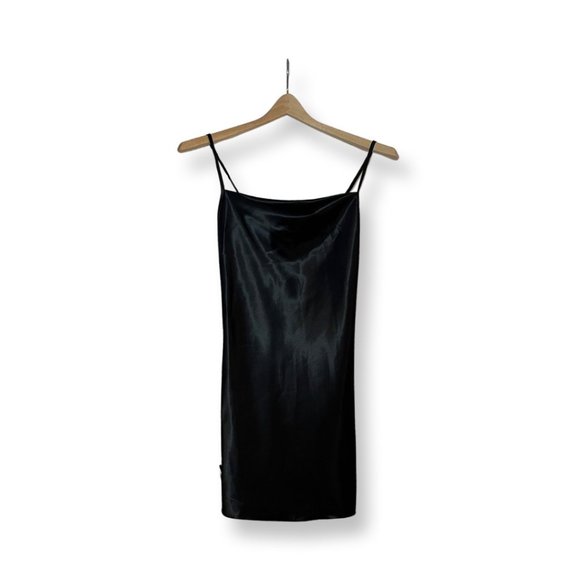 Bebe Satin Cowl Neck Slip Dress in Black Size Small - Picture 4 of 9